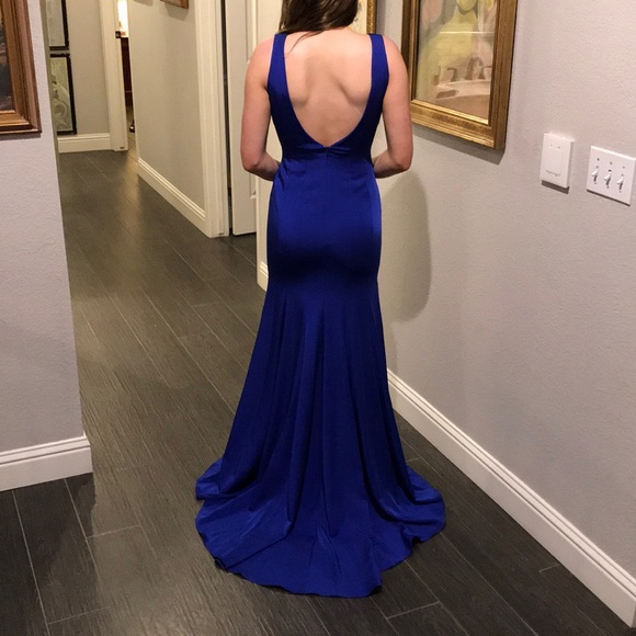 Long Prom /evening/ formal gown royal blue - Picture 2 of 8